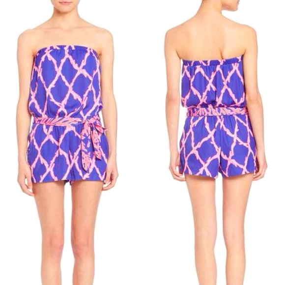 Lilly Pulitzer Ritz Romper Deep Dive Engineered Blue Nautical Santorini XL - Picture 2 of 11